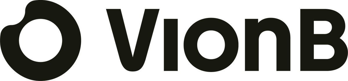 The VionB logo in black text with a circular symbol on a green background.